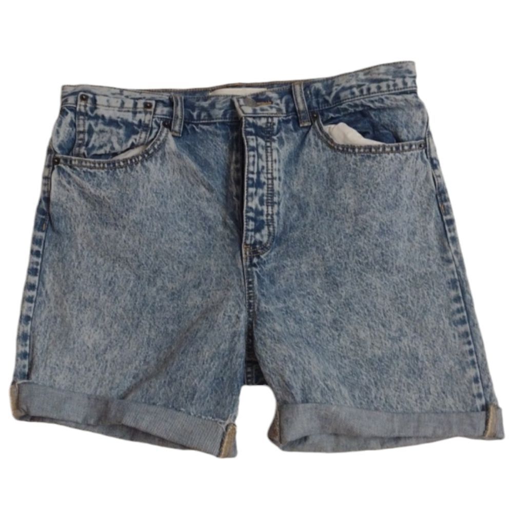 Happy X Nature High-rise straight shorts denim cutoff rolled leg cute! Size 30